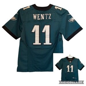 Nike Philadelphia Eagles Carson Wentz Jersey 44 Green Sewn On Field Large READ